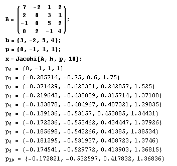 A = ({{7, -2, 1, 2}, {2, 8, 3, 1}, {-1, 0, 5, 2}, {0, 2, -1, 4}}) ;